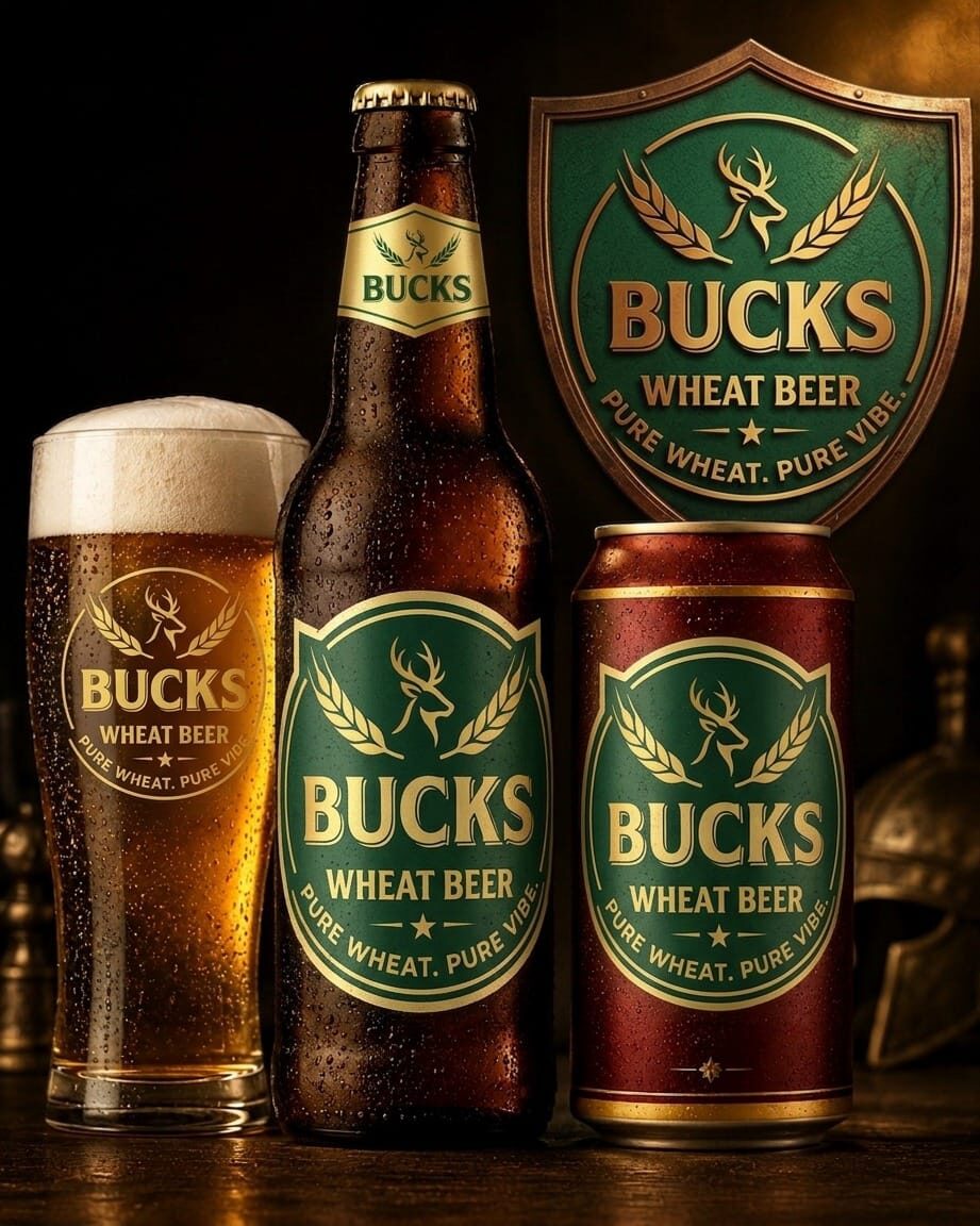 Bucks — Strong Beer · “Pure Wheat. Pure Vibe.”
