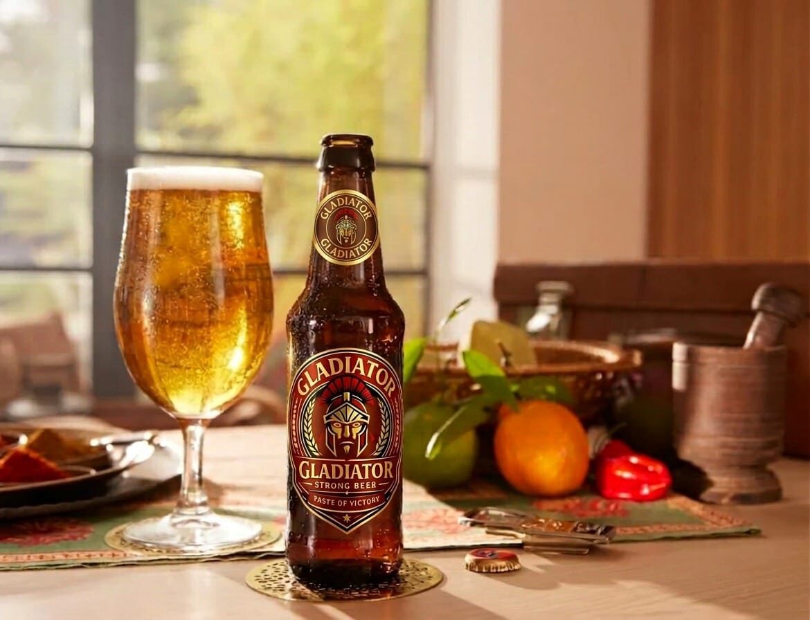 Gladiator — Strong Lager · “Taste of Victory”
