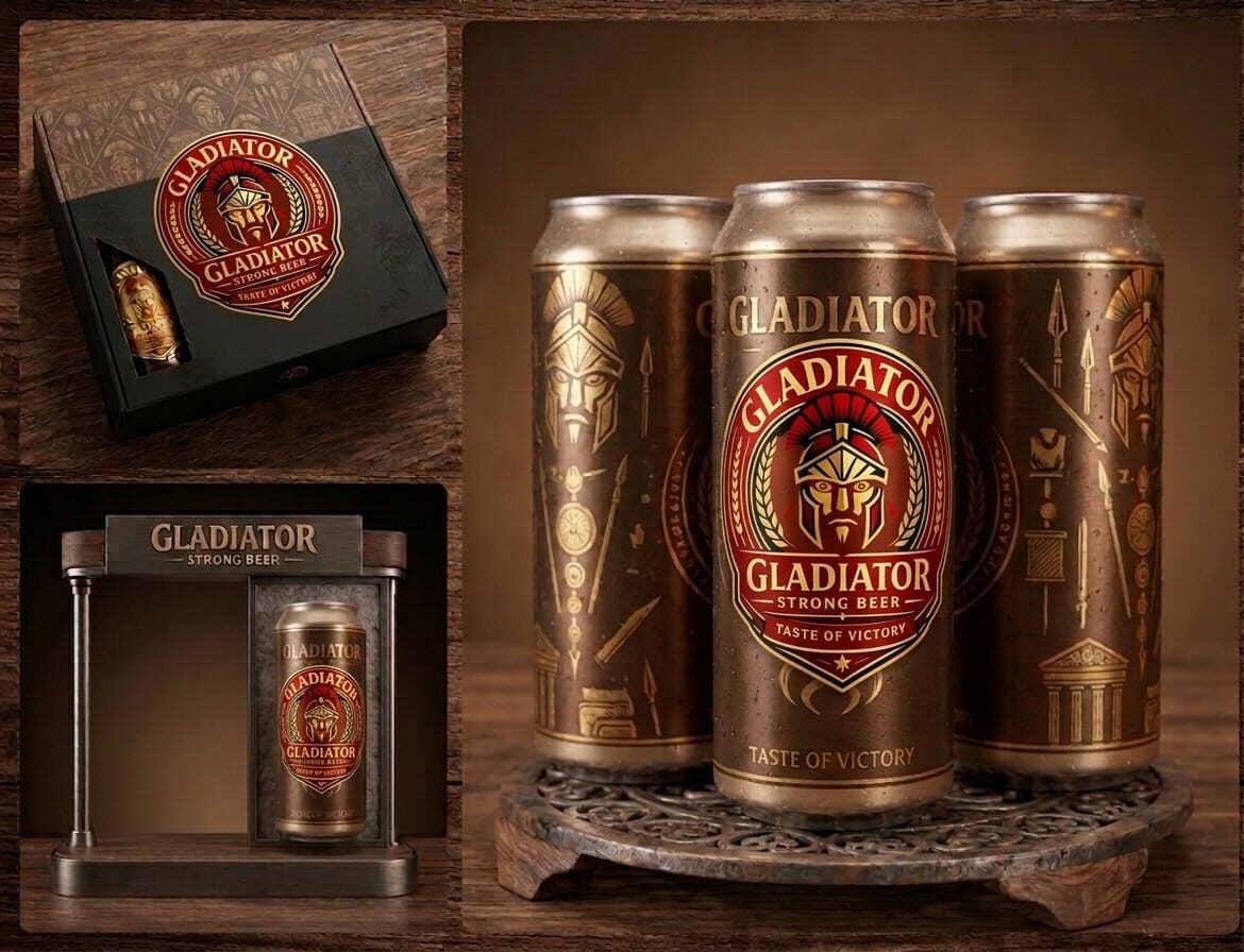 Gladiator Strong Beer cans — Ocean Distillery